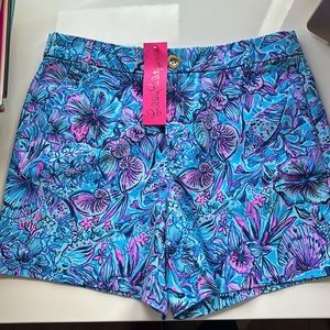 Lilly Pulitzer Gretchen High Rise Short in Breakwater Blue Shells N Bells NWT